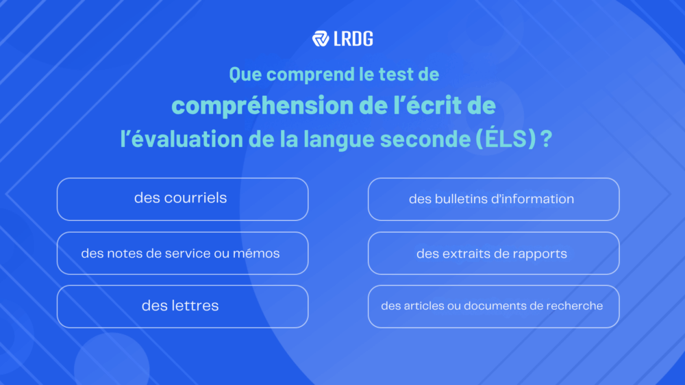 Que comprend le test de compréhension de l'écrit de l’évaluation de la langue seconde (ÉLS)