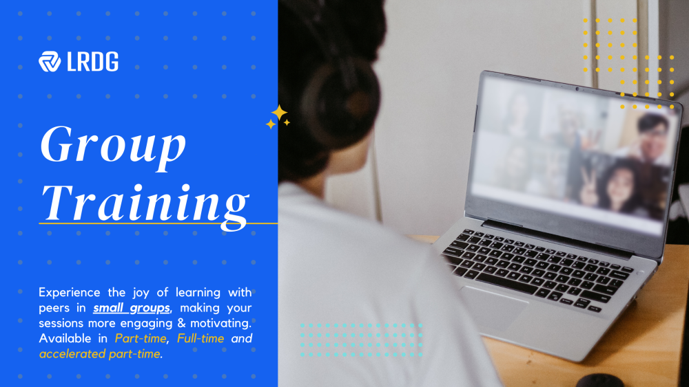 Group training with LRDG. Experience the joy of learning with peers in small groups. Group training will make your language journey fun, engaging and motivating. It is available in Part time, Full time and accelerated part time!